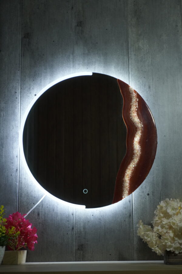 Celestial Glow Resin Art LED Mirror – 24x24 - Image 2