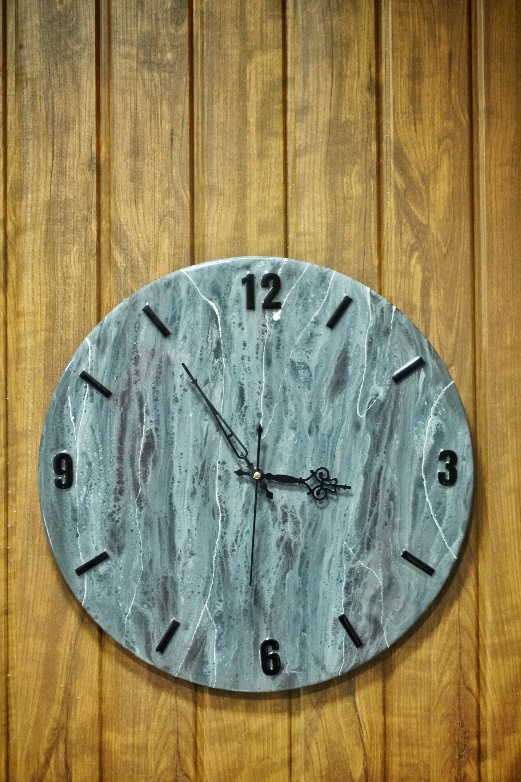 Marble Mist Resin Wall Clock