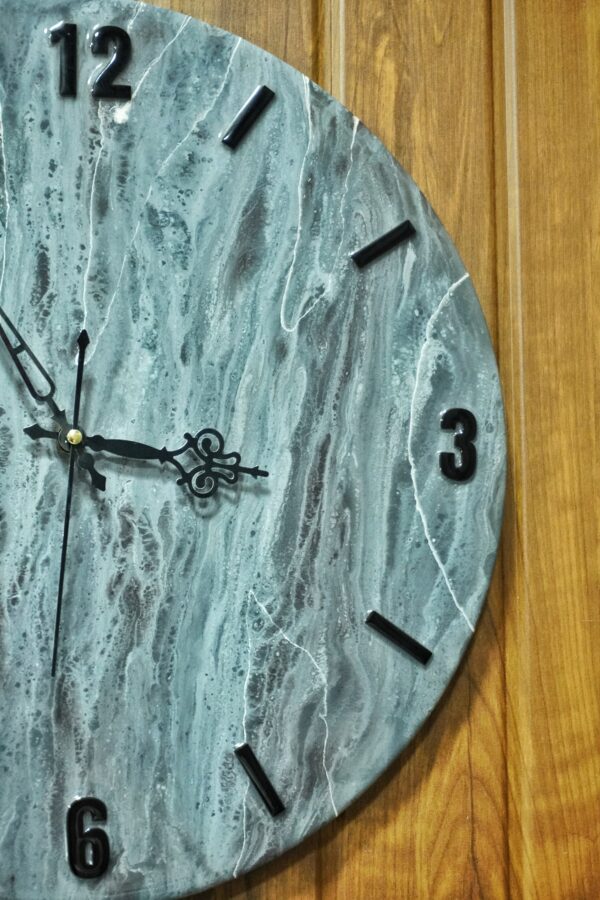 Marble Mist Resin Wall Clock - Image 2