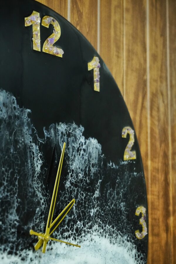 Midnight Wave Resin Wall Clock - Image 3