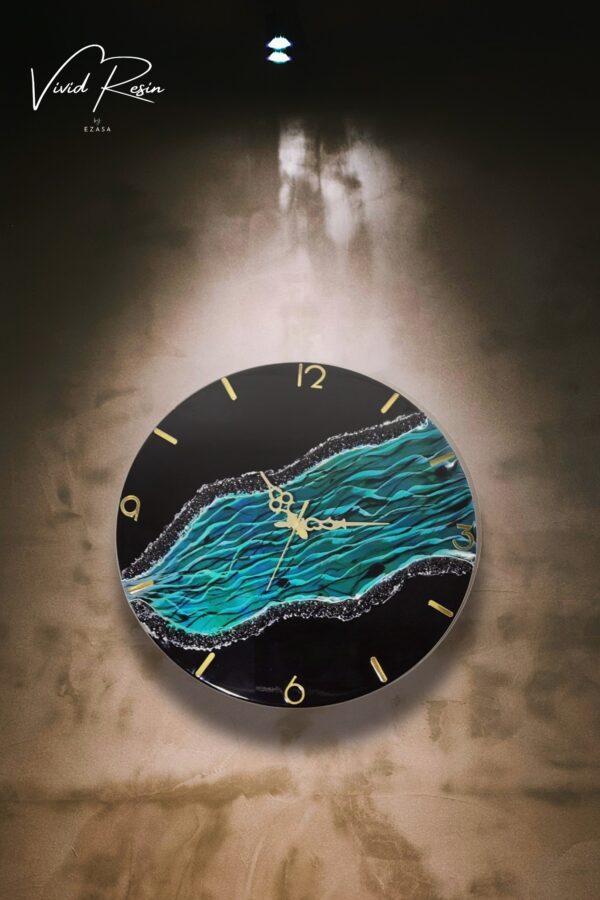 Abyss Wave Resin Wall Clock – 23x23