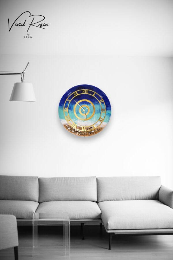 Ocean Breeze Resin Wall Clock – 23x23 - Image 2